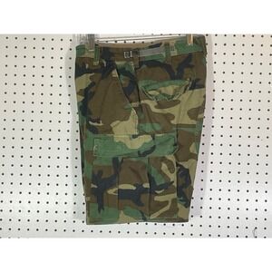 Military Woodland Camo Cargo Shorts Ripstop Tactical Mens Medium Short 80951